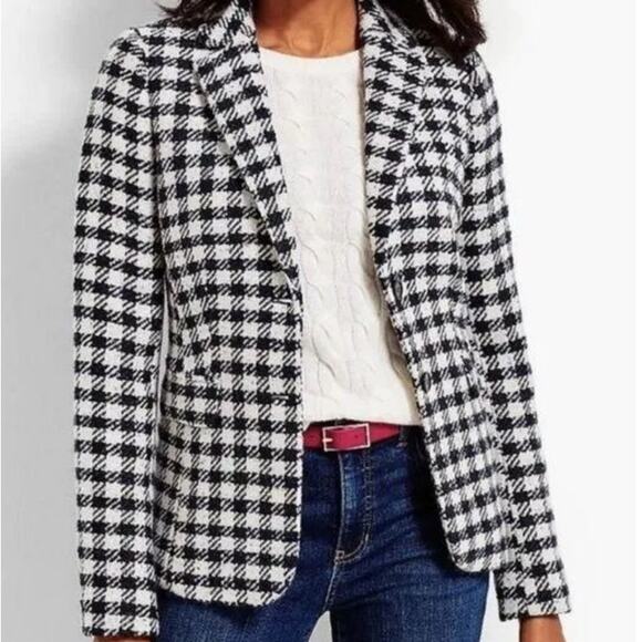 Talbots Houndstooth Wool Tweed Blazer Jacket Rainbow Speckle Plus Size 18w - Picture 1 of 8